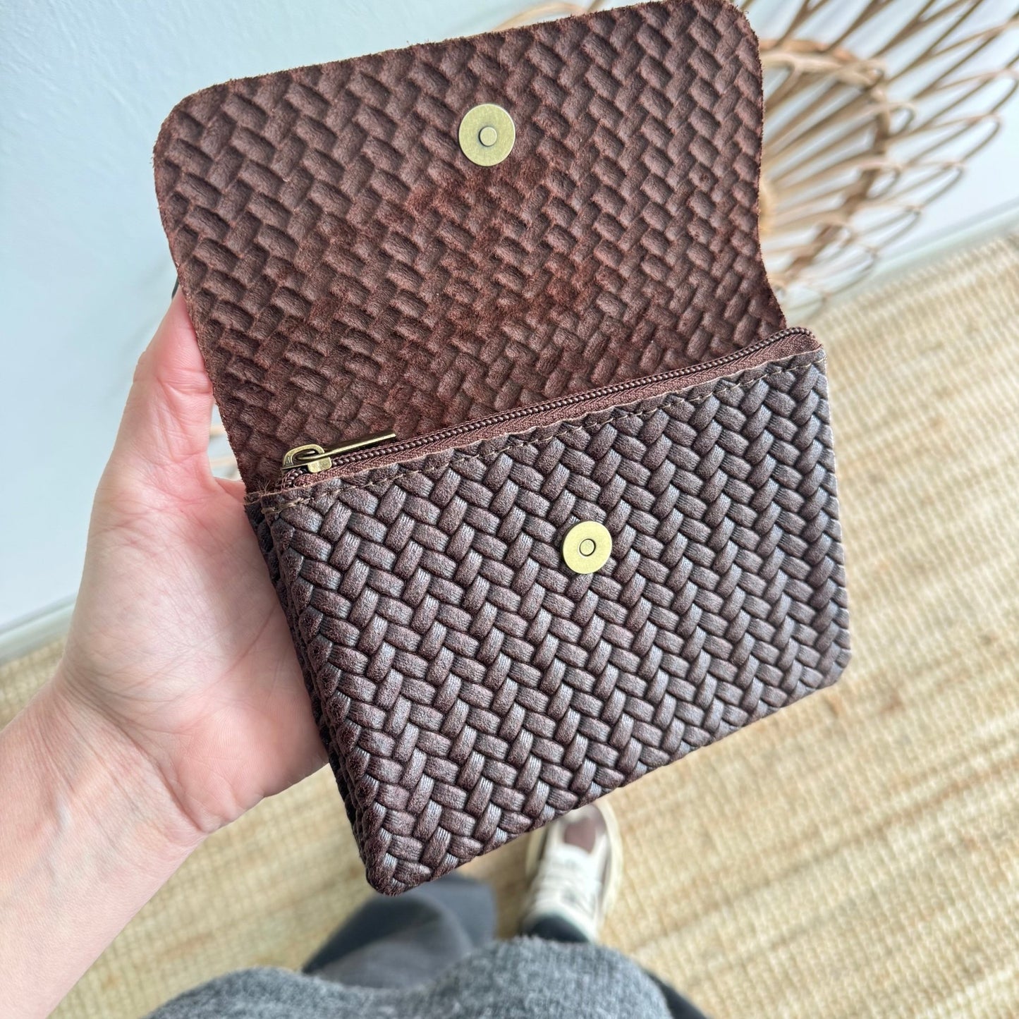 Monedero piel mediano trenzado - Bubbleshopbcn