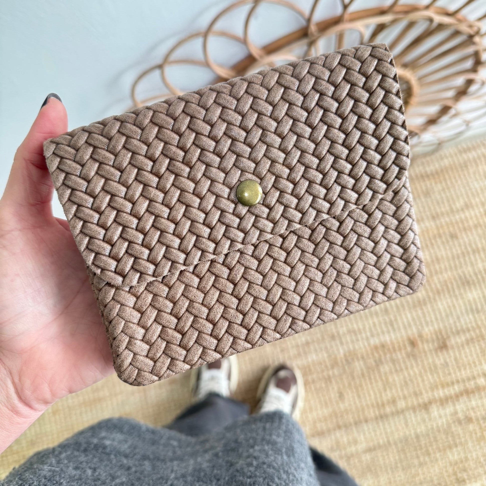 Monedero piel mediano trenzado - Bubbleshopbcn
