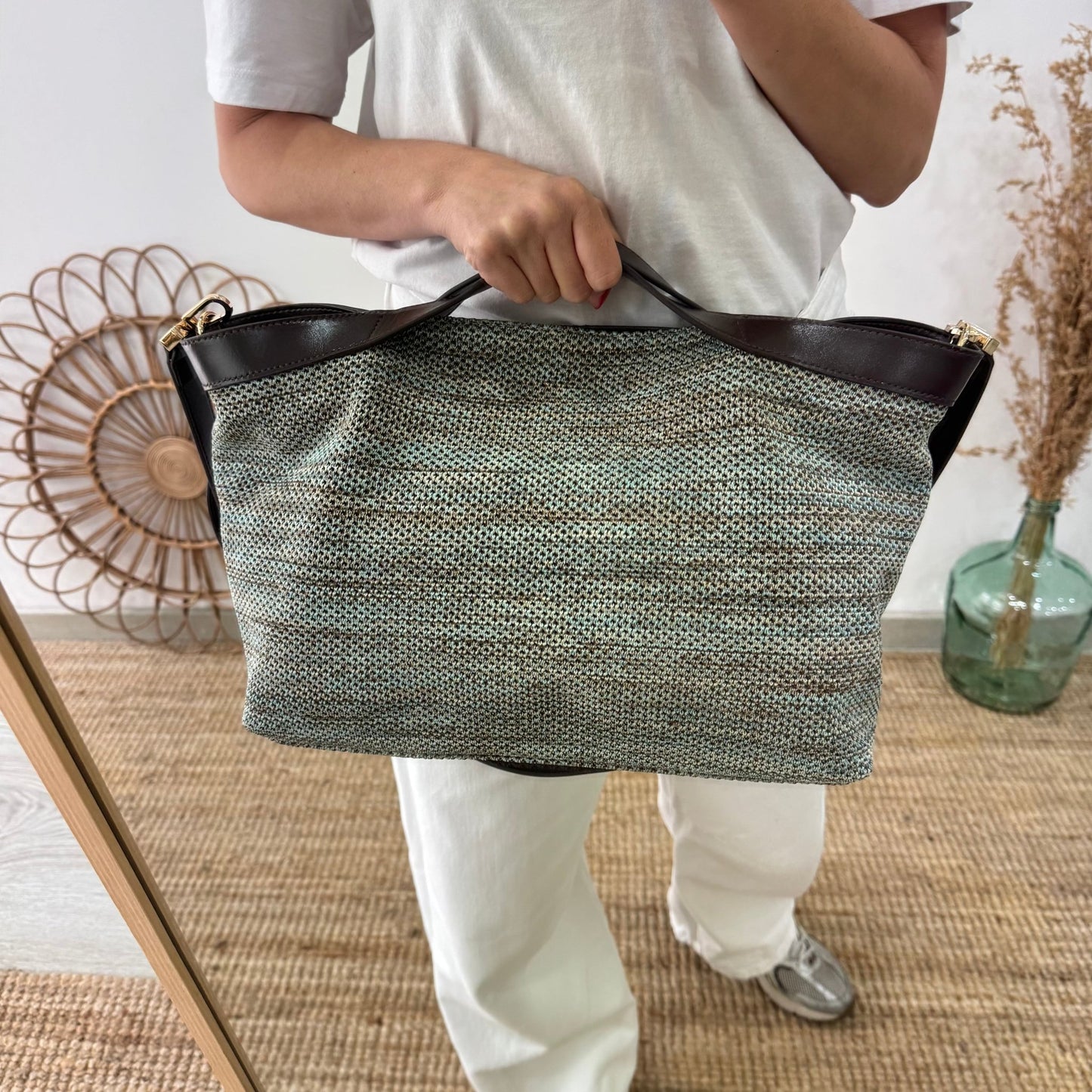 Bolso hobo trenzado camuflaje