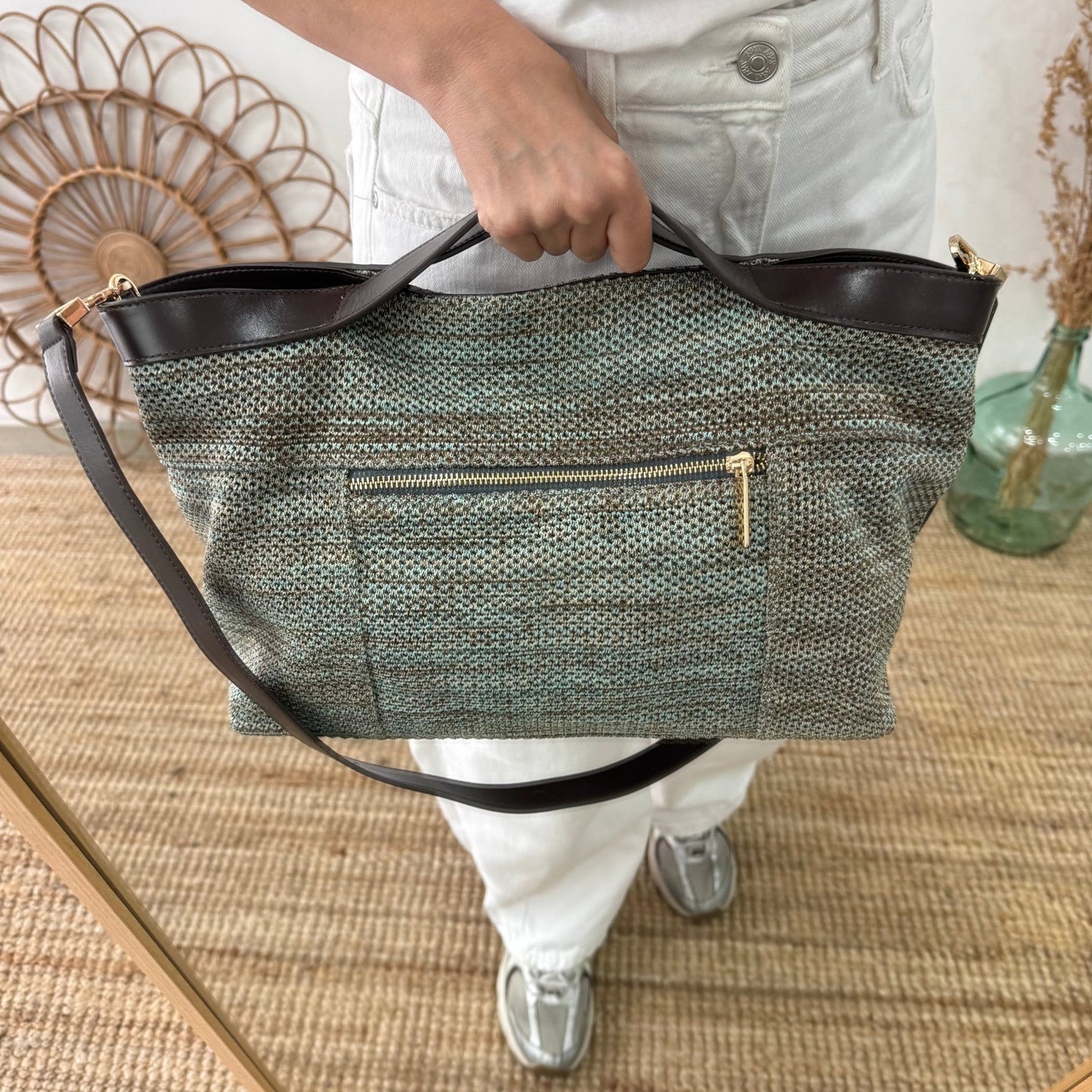 Bolso hobo trenzado camuflaje