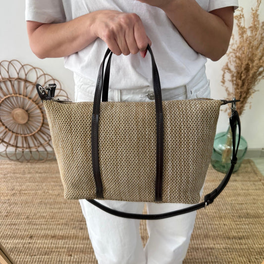 Bolso Shopper Trenzado taupe - Bubbleshopbcn
