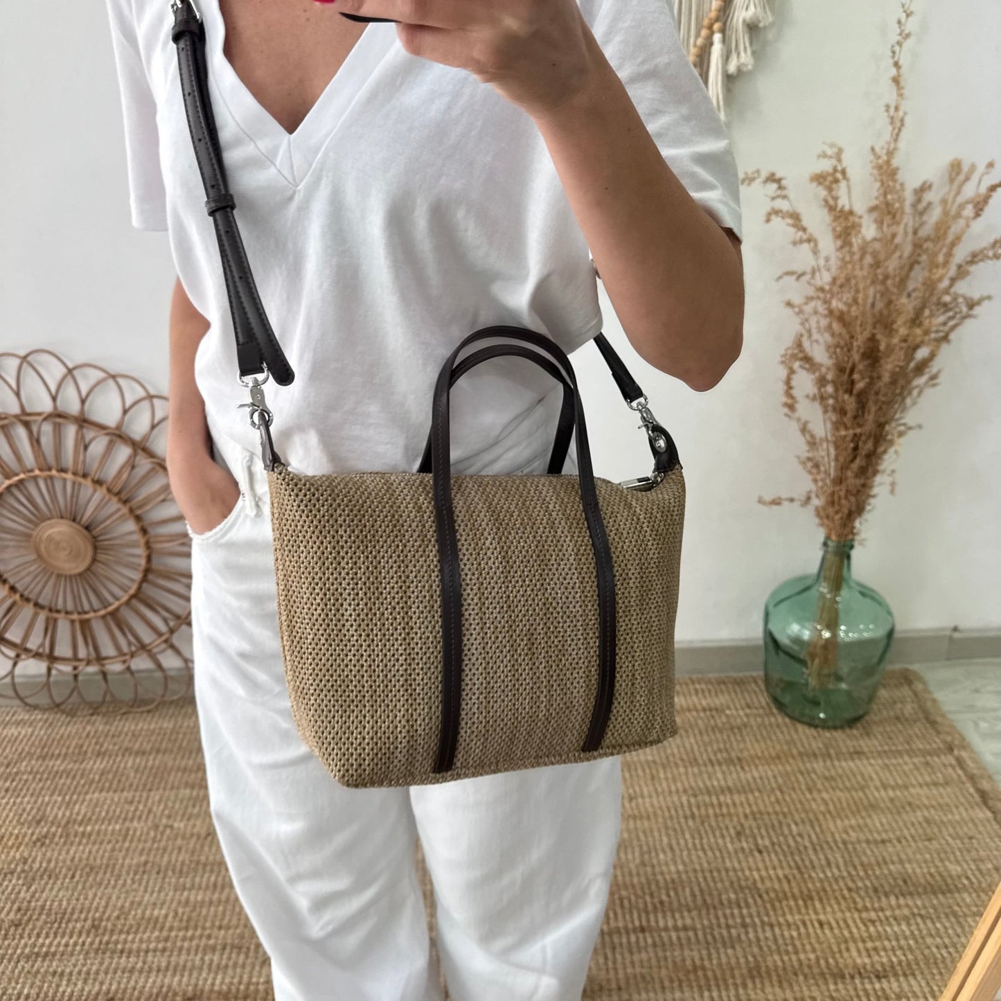 Bolso Shopper Trenzado taupe