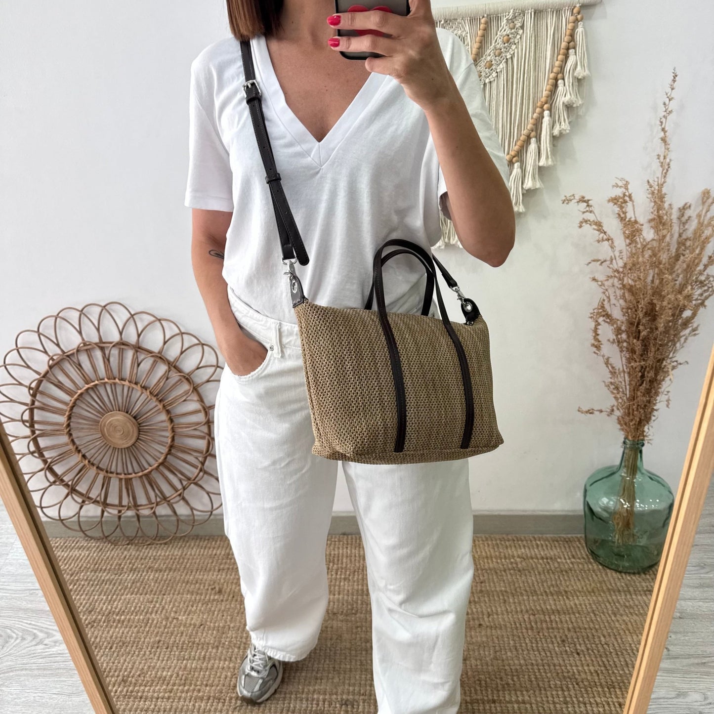 Bolso Shopper Trenzado taupe