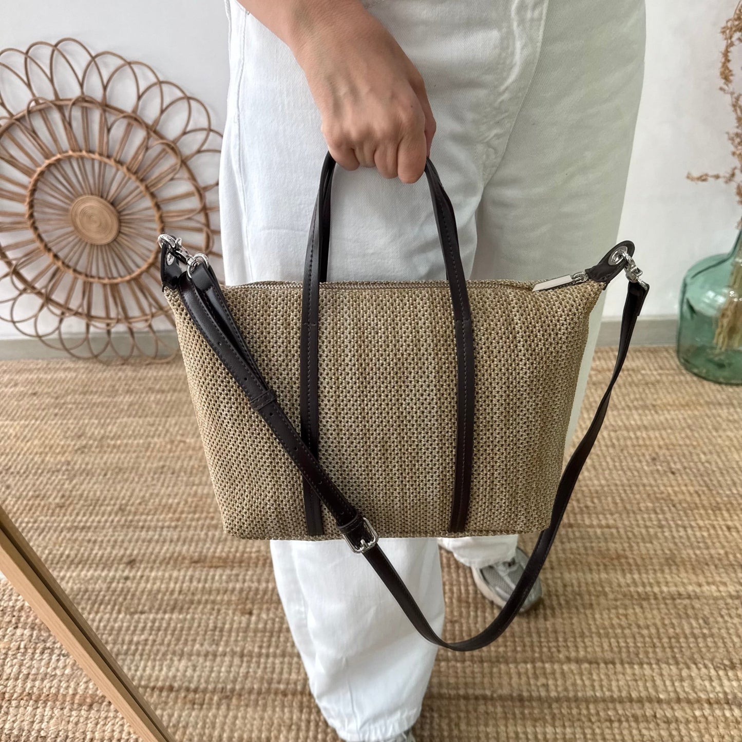 Bolso Shopper Trenzado taupe