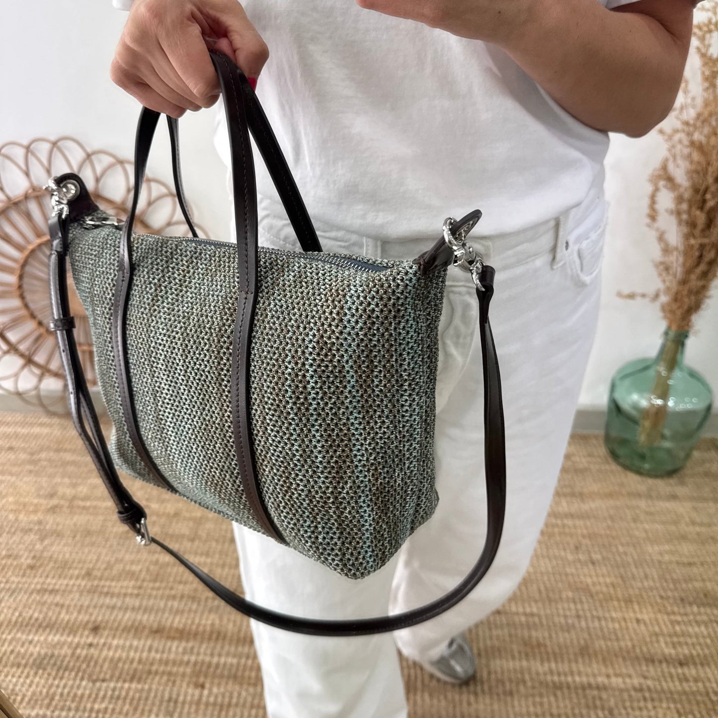 Bolso Shopper Trenzado camuflaje