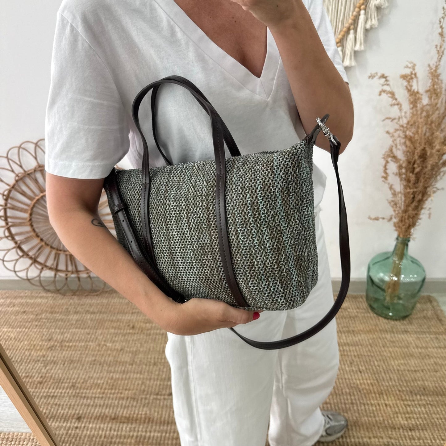 Bolso Shopper Trenzado camuflaje