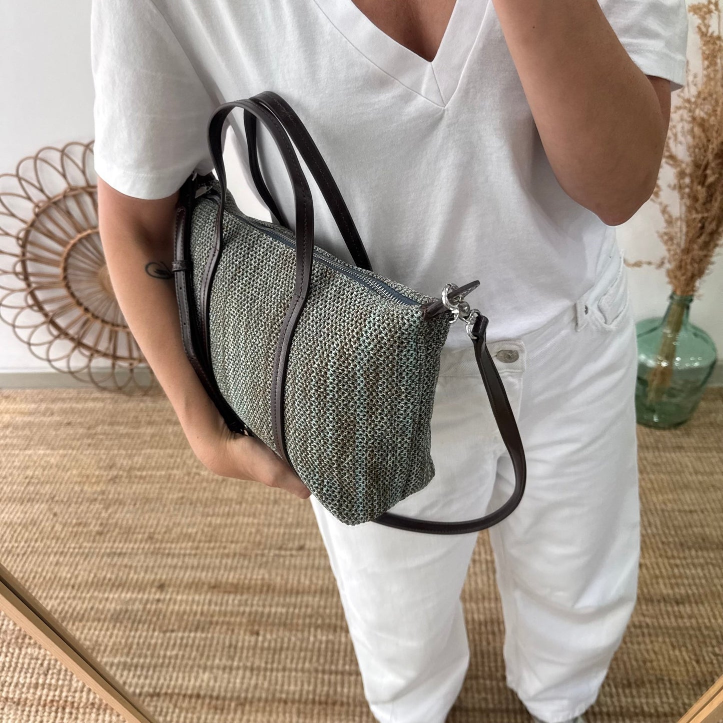Bolso Shopper Trenzado camuflaje