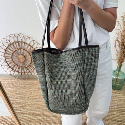Bolso Shopper vertical Trenzado camuflaje