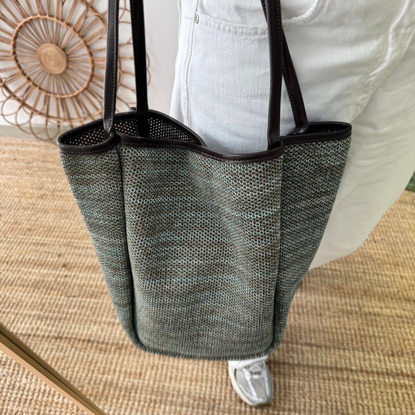 Bolso Shopper vertical Trenzado camuflaje