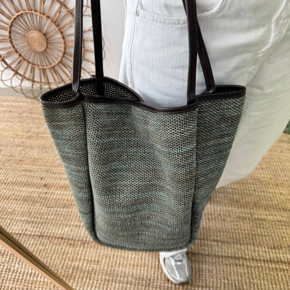 Bolso Shopper vertical Trenzado camuflaje