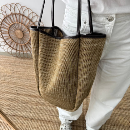 Bolso Shopper vertical Trenzado taupe