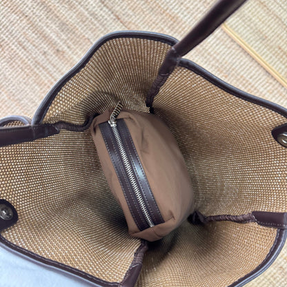 Bolso Shopper vertical Trenzado taupe