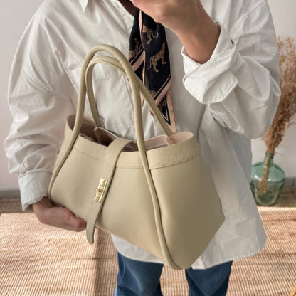 Bolso shopping piel beige mediano - Bubbleshopbcn