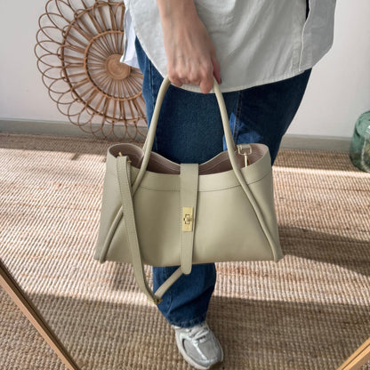 Bolso shopping piel beige mediano - Bubbleshopbcn