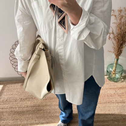 Bolso tote piel beige tiras