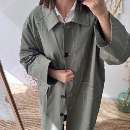 Gabardina larga caqui