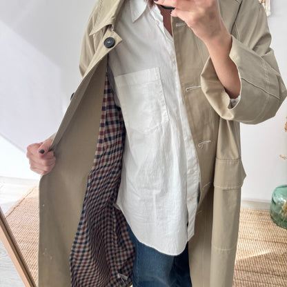Gabardina larga taupe