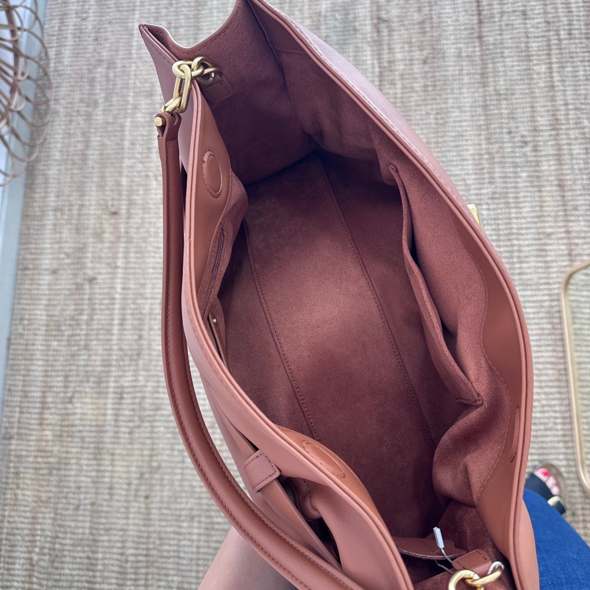 Bolso fruncido hebilla piel camel - Bubbleshopbcn