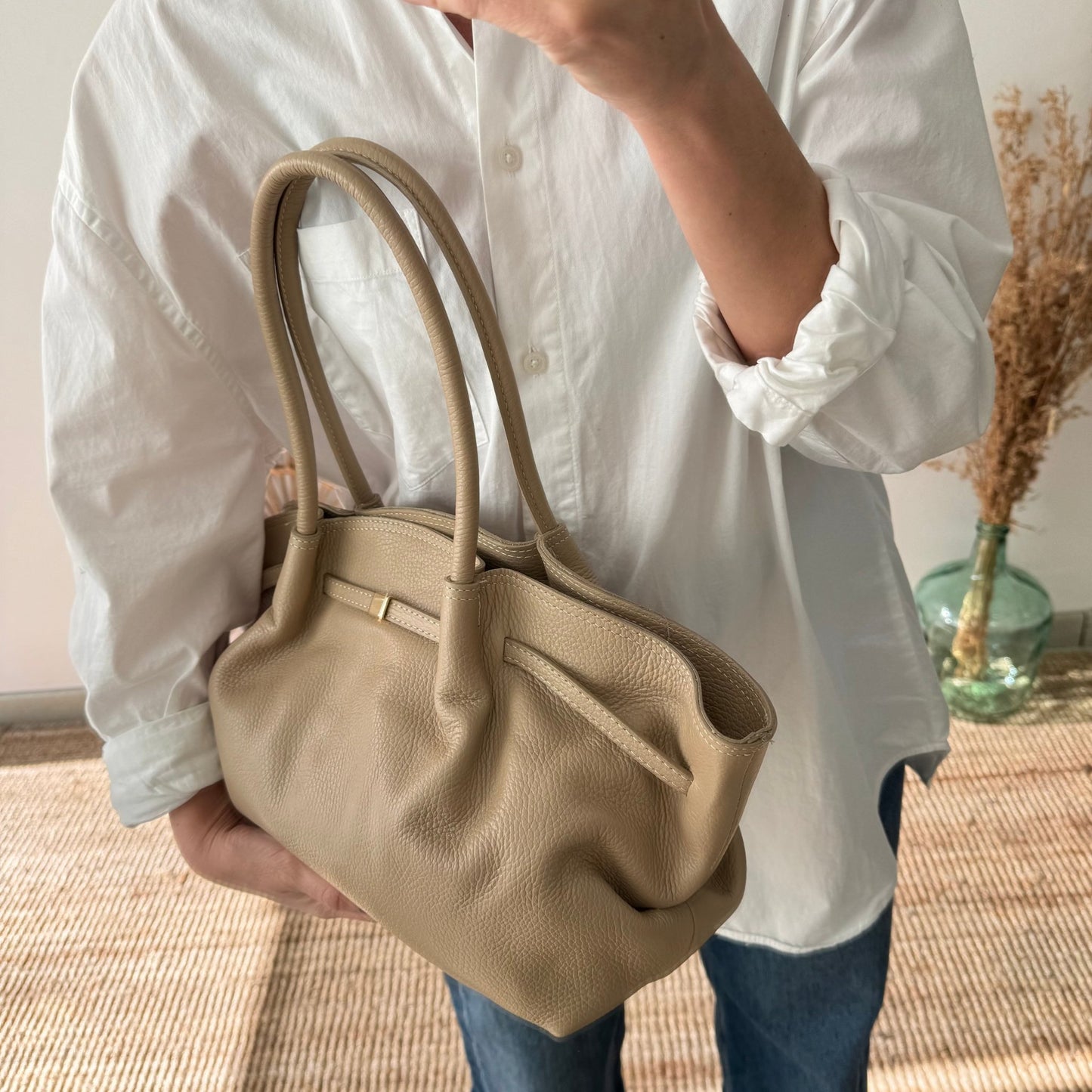 Bolso saco estructurado taupe - Bubbleshopbcn