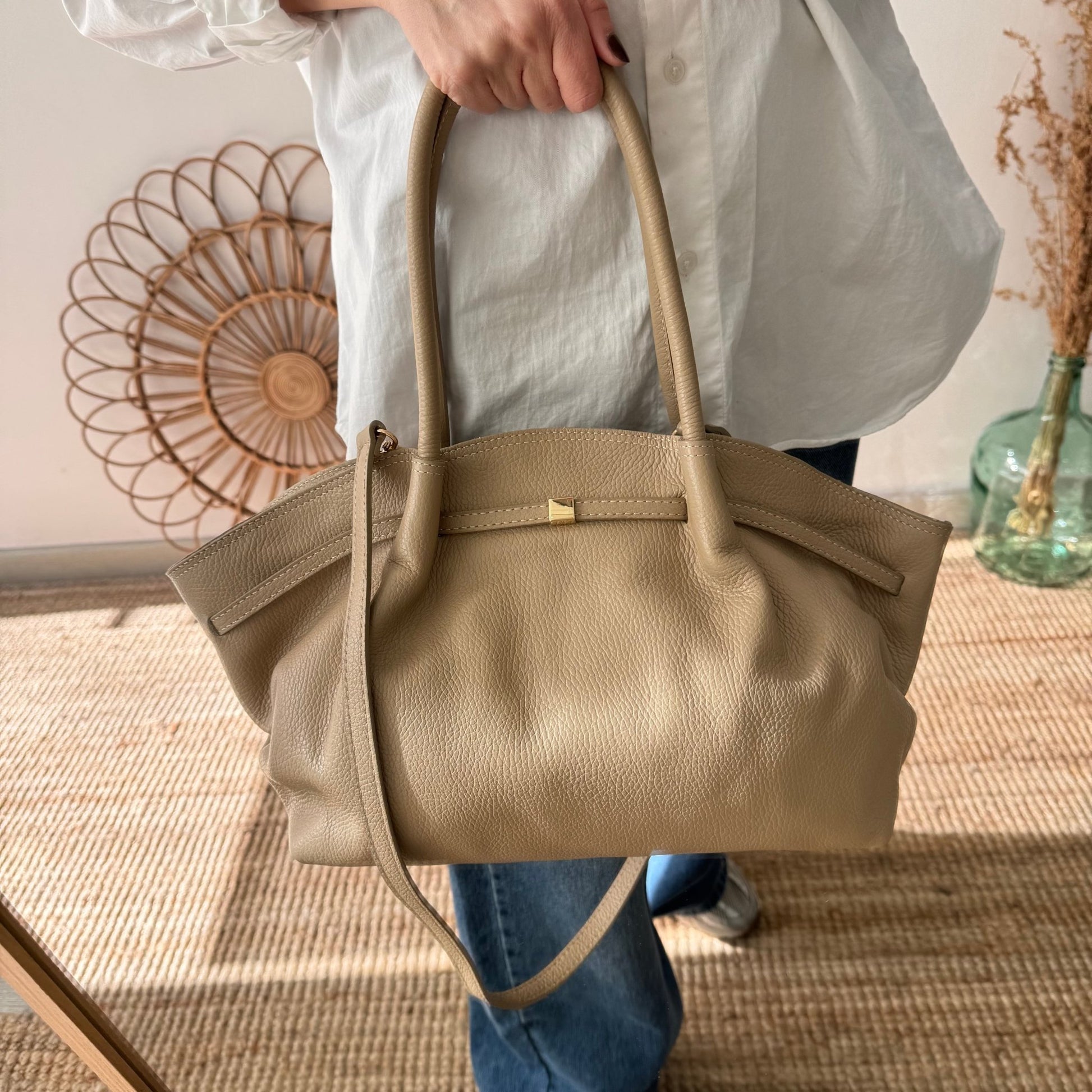 Bolso saco estructurado taupe - Bubbleshopbcn
