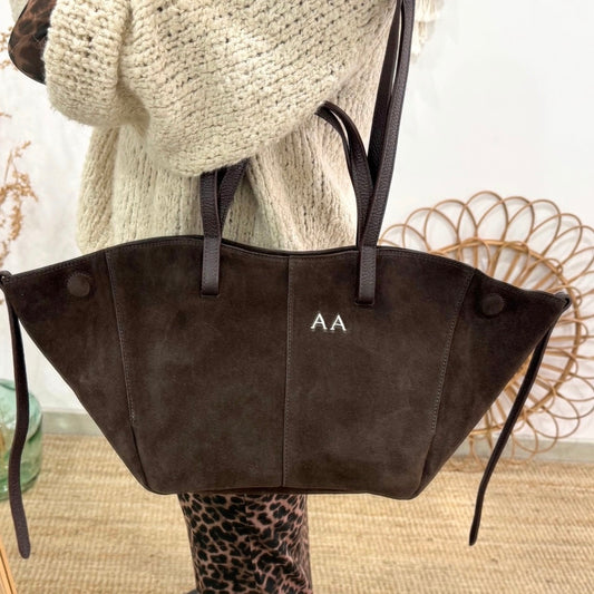 Bolso tote serraje marrón