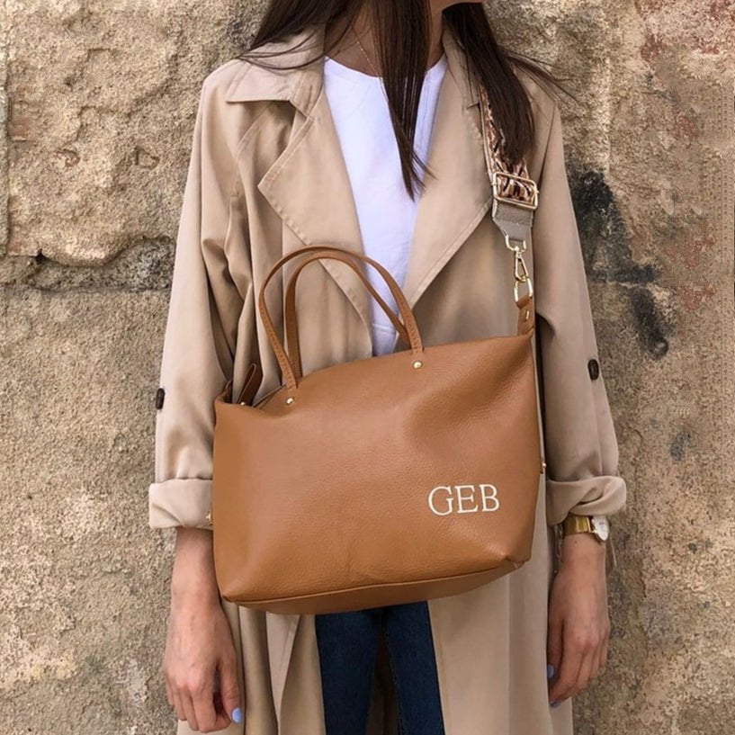 Bolsos de outlet ante color camel