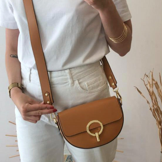 Bolso camel online piel