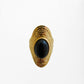 ANILLO ACERO GRUESO PIEDRA DORADO