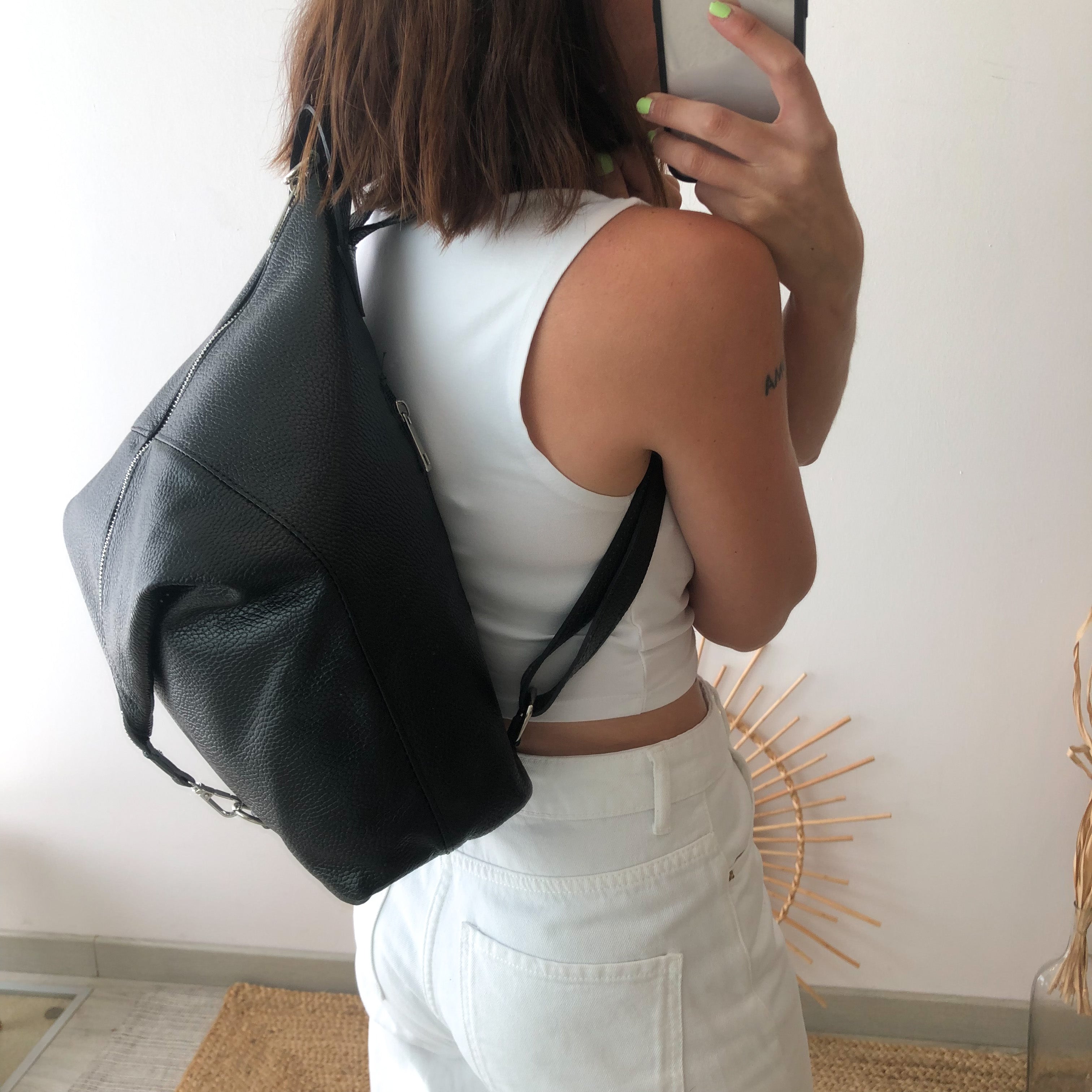 Bolso mochila online negro