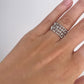ANILLO ACERO CUADROS PLATEADO